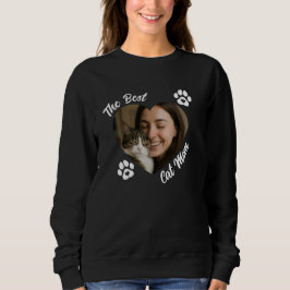 Camiseta "The Best Cat Mom" Personalized Photo Heart