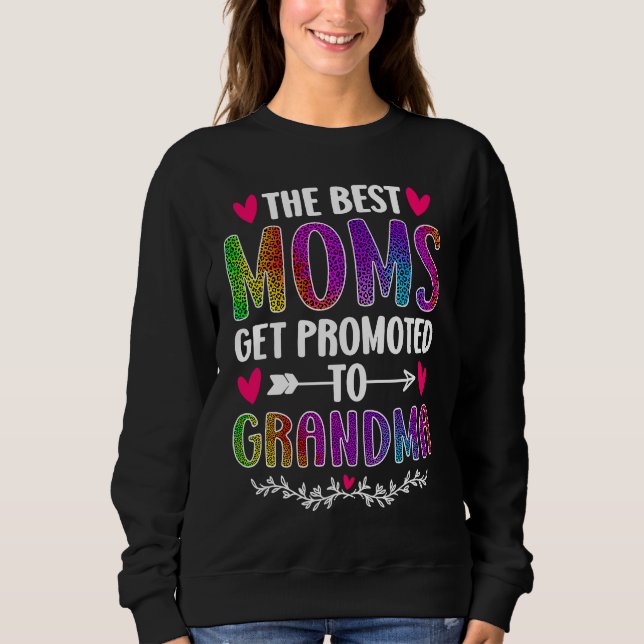 Camiseta The Best Moms Get Promoted To Grandma Rainbow Leop (Frente)