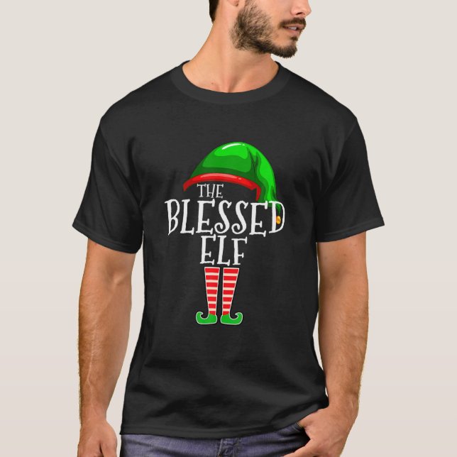 Camiseta The Blessed Elf Group Matching Family Christmas (Frente)