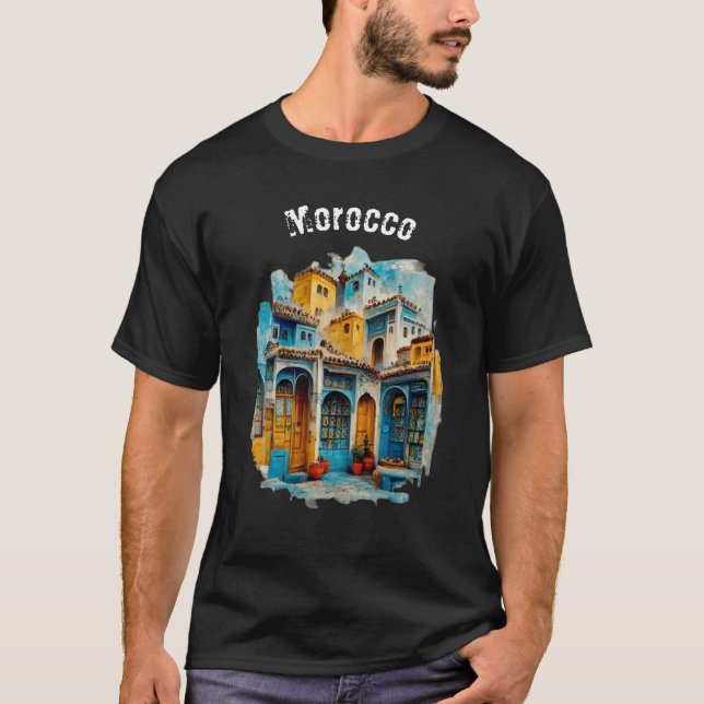 Camiseta The Blue Tapestry: Chefchaouen's Classic Elegance (Frente)