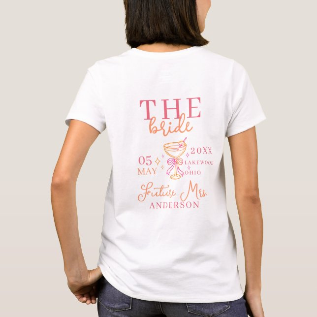 Camiseta THE BRIDE! Coctail Bachelorette Party  (Verso)