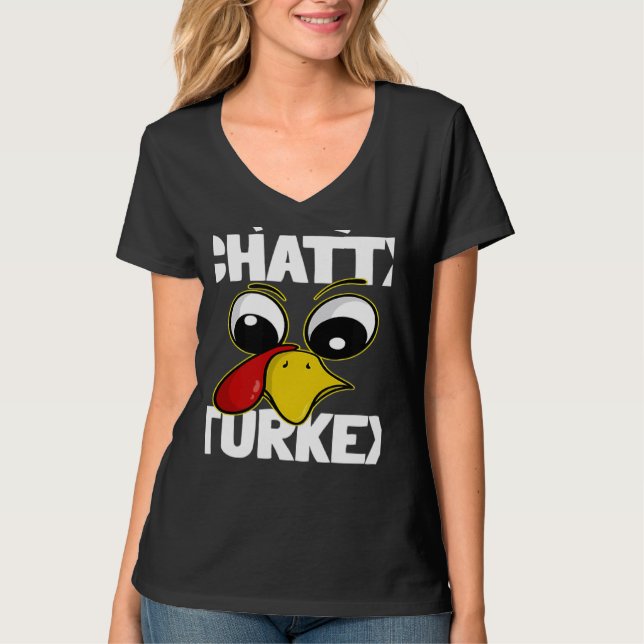 Camiseta The Chatty Turkey Family Group Matching Thanksgivi (Frente)