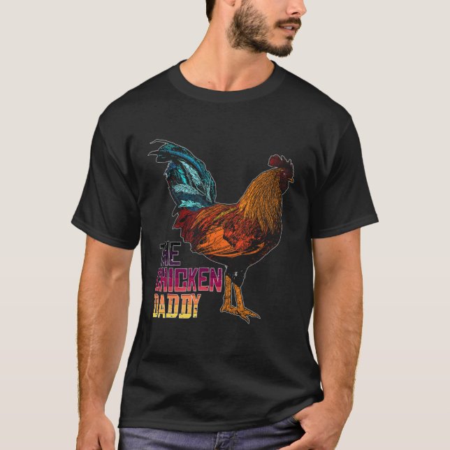 Camiseta The Chicken Daddy Retro Colour Chicken Poultry Ani (Frente)