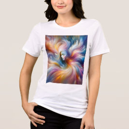 Camiseta The Colorful Wispy Angel on Front of a White