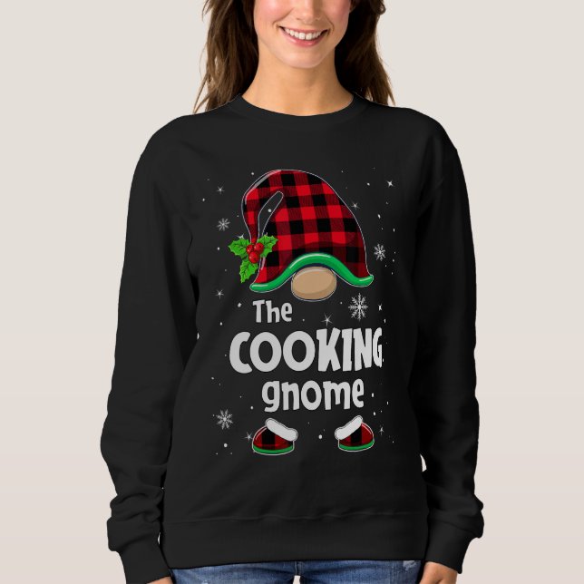 Camiseta The Cooking Gnome Buffalo Plaid Christmas Matching (Frente)
