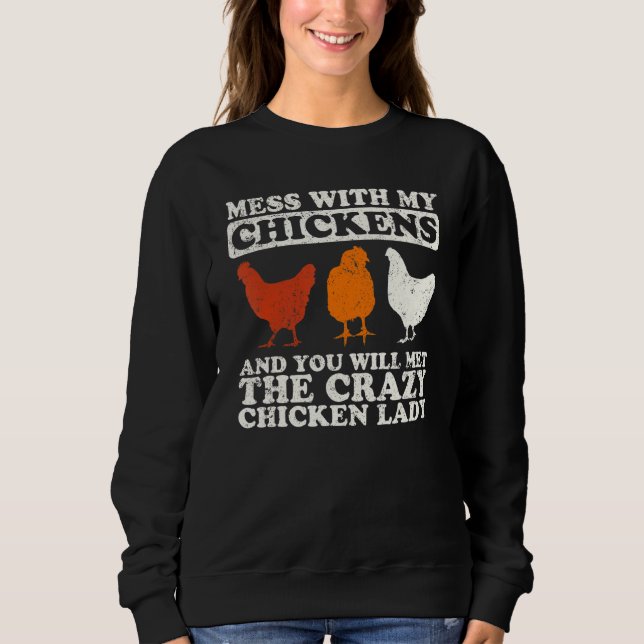 Camiseta The Crazy Chicken Lady Farming & Tractor (Frente)