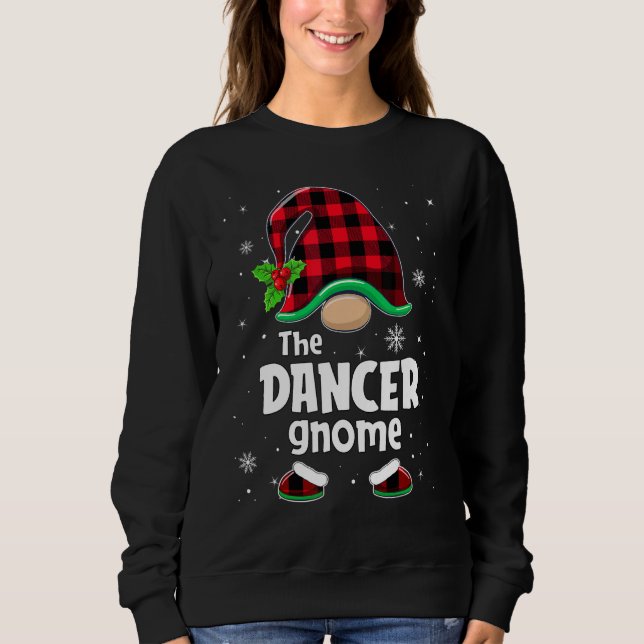 Camiseta The Dancer Gnome Buffalo Plaid Christmas Matching  (Frente)