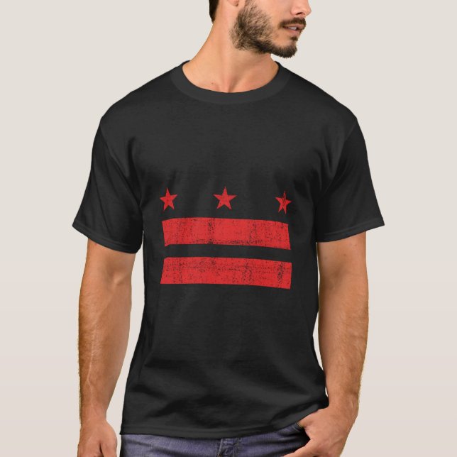 Camiseta The District Of Columbia Flag Distressed Washingto (Frente)