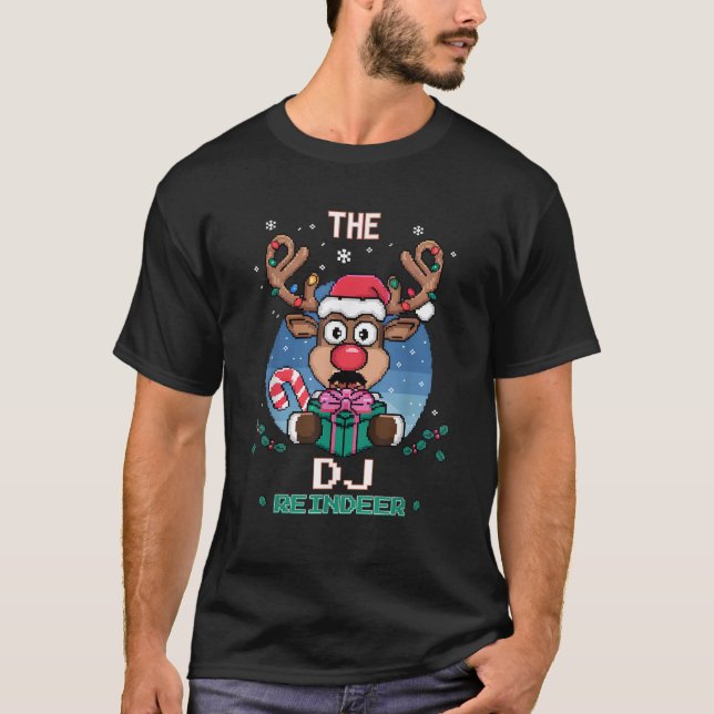 Camiseta The DJ Reindeer Christmas Matching Family  (Frente)