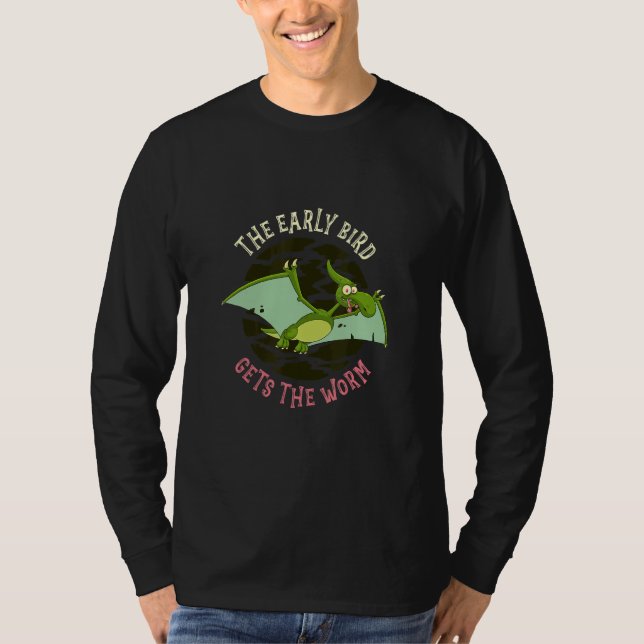 Camiseta The Early Bird Gets The Worm Animal Pterodactyl (Frente)