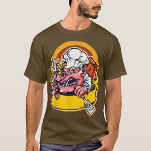 Camiseta The fast-food mascot Barbecue Pig Chef and Grill A