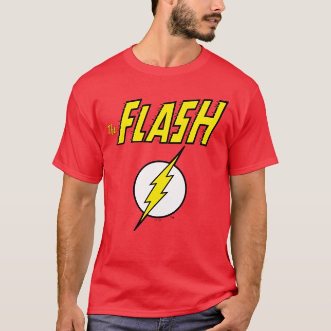 Camiseta The Flash Name & Lightning Bolt Logo (Frente)