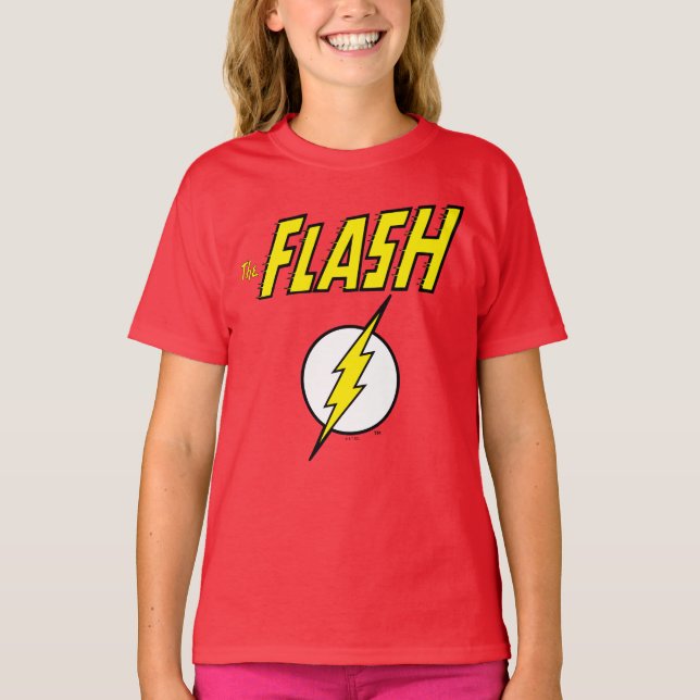 Camiseta The Flash Name & Lightning Bolt Logo (Frente)