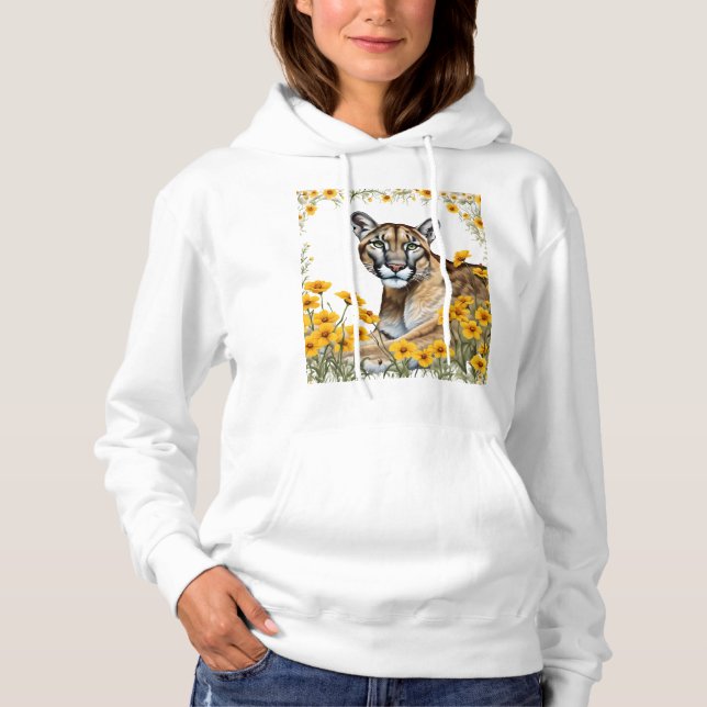 Camiseta The Florida Panther Side View with Coreopsis  (Frente)