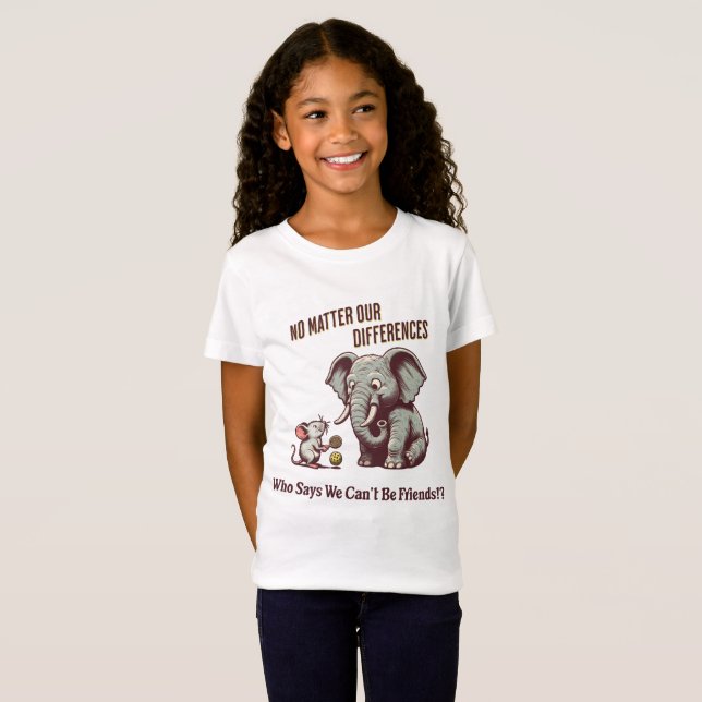 Camiseta The Friendly Elephant and Mouse (Frente Completa)