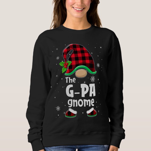 Camiseta The G pa Gnome Buffalo Plaid Christmas Matching Fa (Frente)