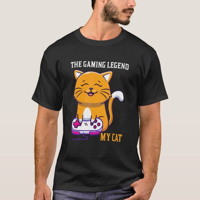 Camiseta The Gaming Legend My Cat Gamer Kitten Cute Meme (Frente)