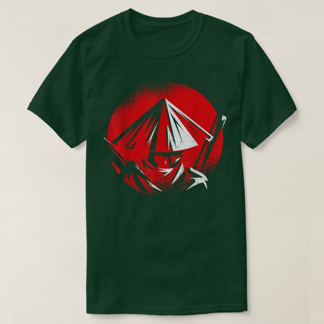 Camiseta The Ghost Samurai Mask Warrior Samurai Swords Bush (Frente do Design)