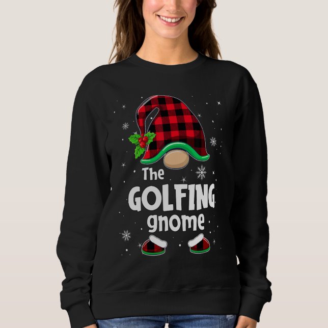 Camiseta The Golfing Gnome Buffalo Plaid Christmas Matching (Frente)