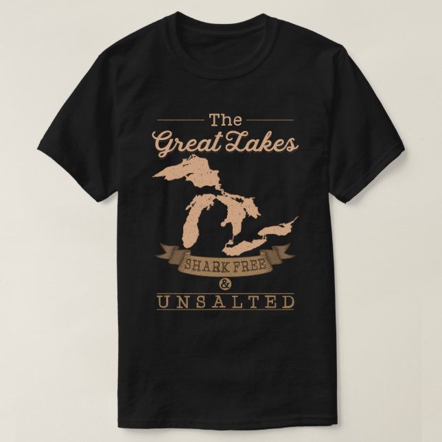 Camiseta The Great Lakes Shark Free Unsalted Sweat Michigan (Frente do Design)