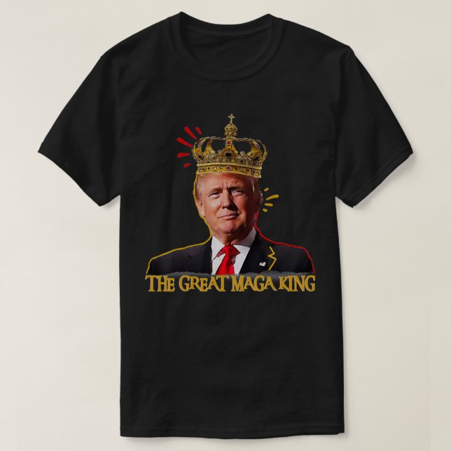 Camiseta The Great Maga King Pro Trump For 2024, Anti barbe (Frente do Design)