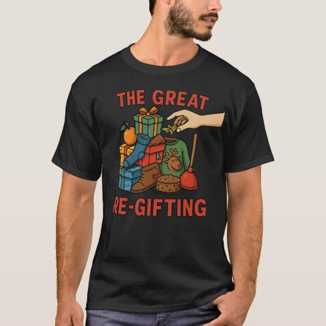 Camiseta The Great Re-Gifting – Funny White Elephant Christ (Frente)