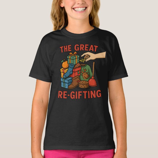 Camiseta The Great Re-Gifting – Funny White Elephant Christ (Frente)