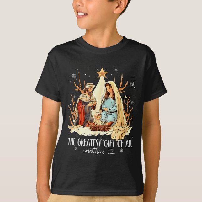 Camiseta The Greatest Gift For All Christmas Nativity Jesus (Frente)