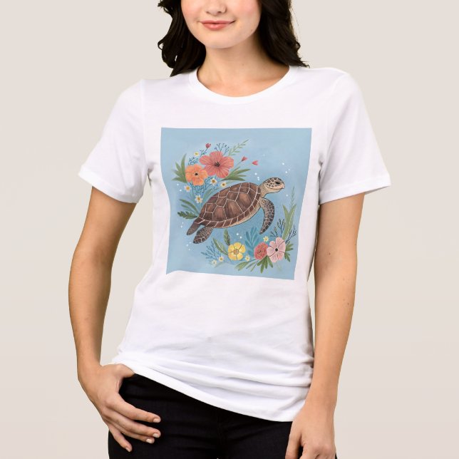 Camiseta The illustration of a sea turtle (Frente)