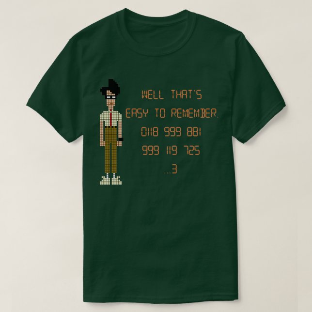 Camiseta The IT Crowd 0118 999 881 999 119 (Frente do Design)