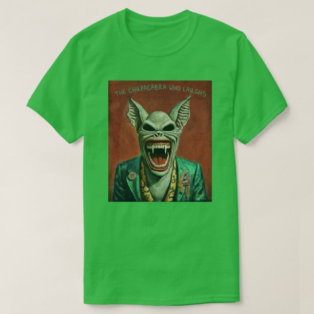 Camiseta The Laughing Chupacabra (Frente do Design)