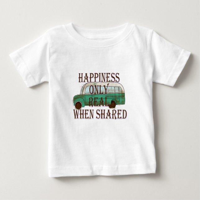 Camiseta The Magic Bus: Happiness Only Real When Shared -  (Frente)