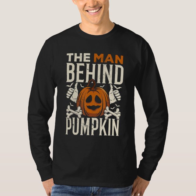 Camiseta The Man Behind The Pumpkin Dad Halloween Pregnancy (Frente)