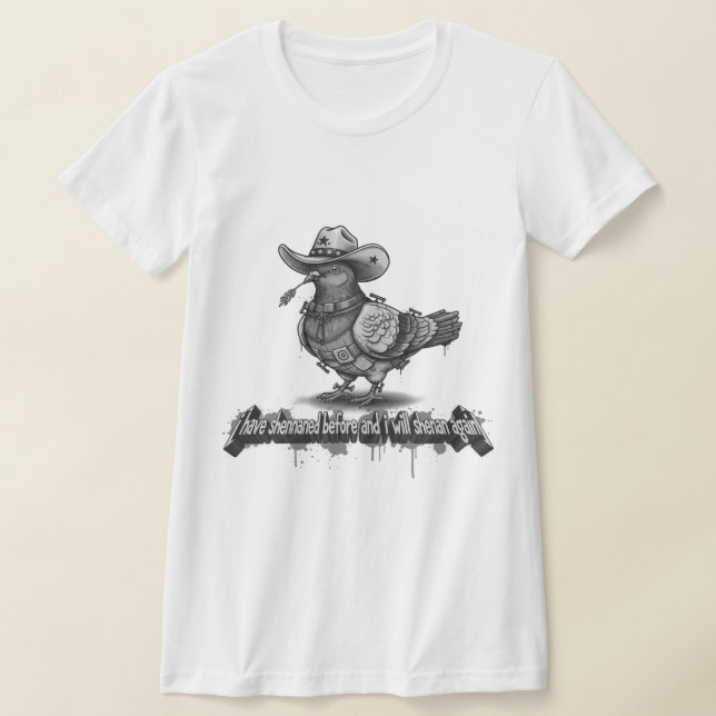 Camiseta The Maverick Pigeon: 3D Graffiti Monochrome Premiu (Postura )