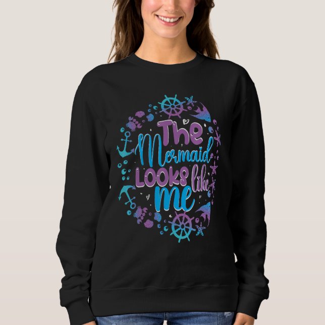 Camiseta The mermaid looks like me black girl quote (Frente)