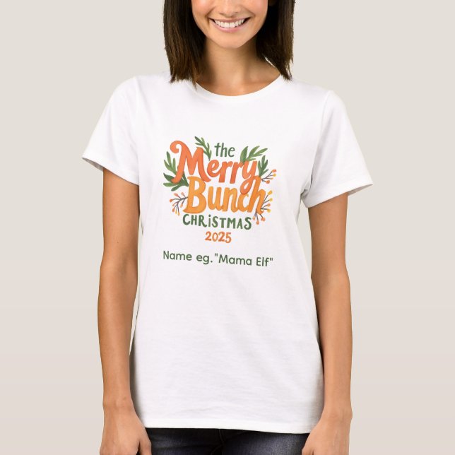 Camiseta The Merry Bunch – Retro Family Christmas Shirt (Frente)