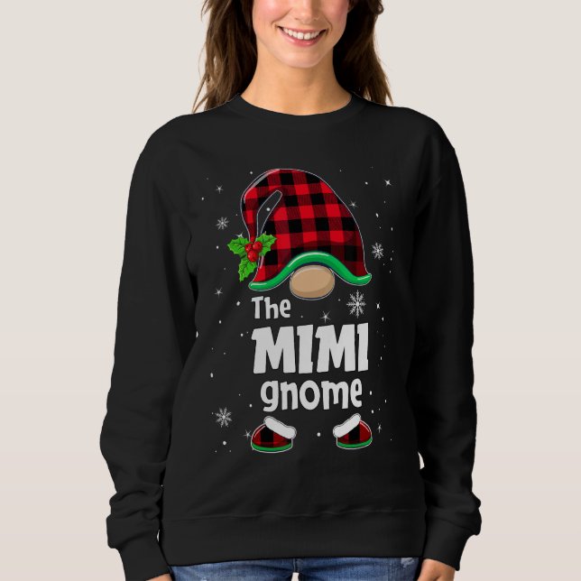 Camiseta The Mimi Gnome Buffalo Plaid Christmas Matching Fa (Frente)