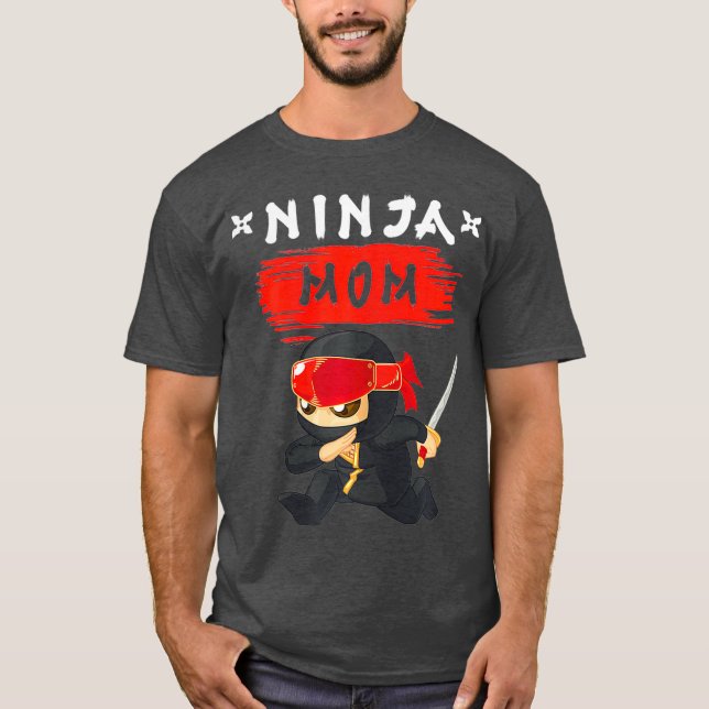 Camiseta The mom Ninja Birthday Party Funny ninja Gift (Frente)