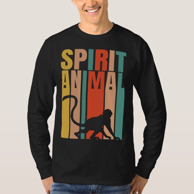 Camiseta The Monkey Is My Spirit Animal  Retro (Frente)