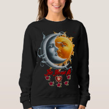 The Moon and the sun falling in Love on a Black 