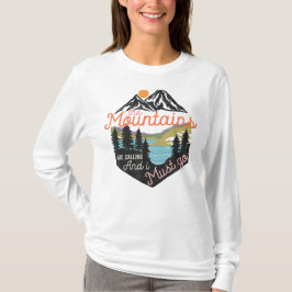 Camiseta The Mountains Are Calling Vintage Hiking Adventure