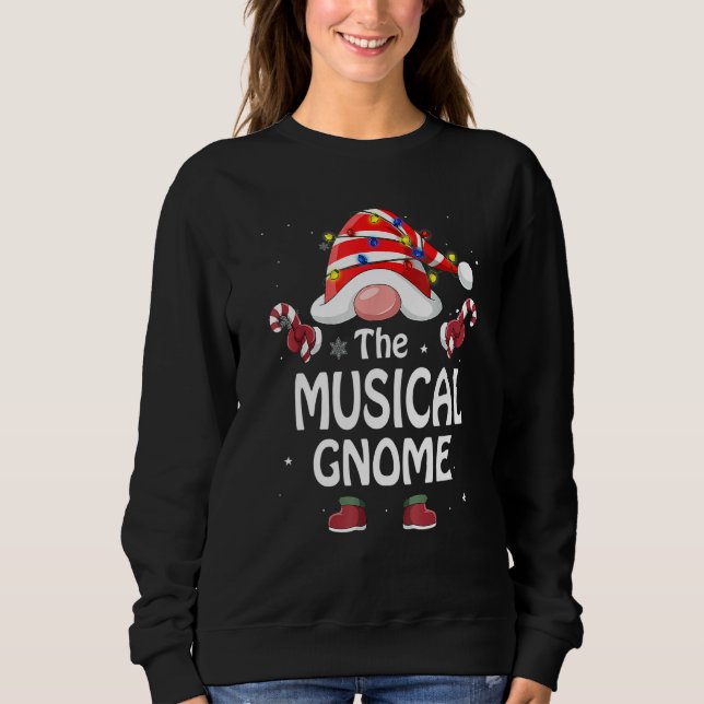 Camiseta The Musical Gnome Tree Light Buffalo Plaid Christm (Frente)