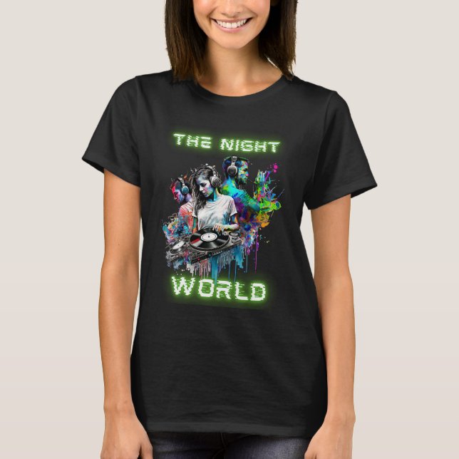 Camiseta The Night World dj's thème party (Frente)