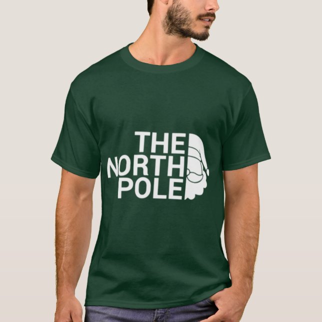 Camiseta The North Pole White funny Christmas pun design (Frente)