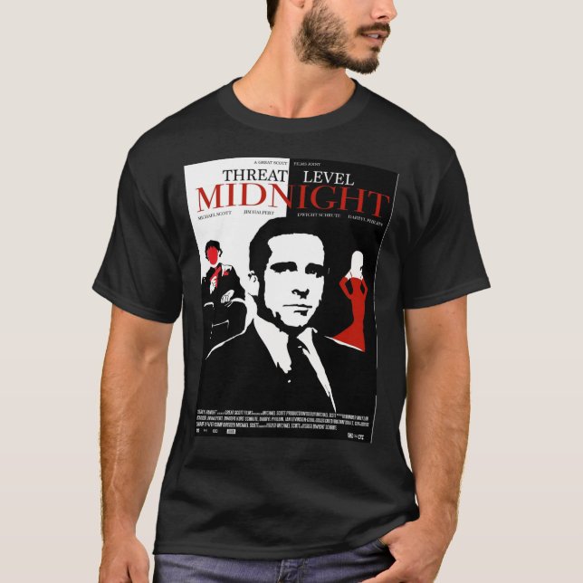Camiseta The Office Threat Level Midnight Movie Poster Post (Frente)