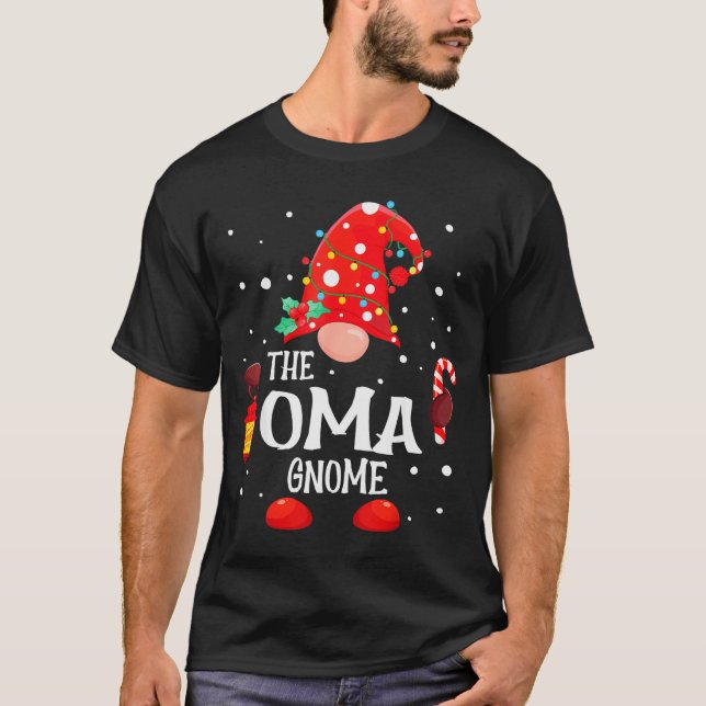 Camiseta The Oma Gnome Matching Family Christmas Gnome Paja (Frente)