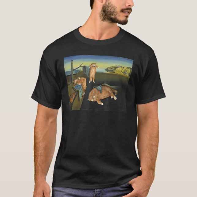 Camiseta The Persistence of Memory Cat  Painting (Frente)