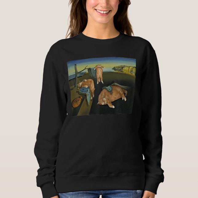Camiseta The Persistence of Memory Cat  Painting (Frente)