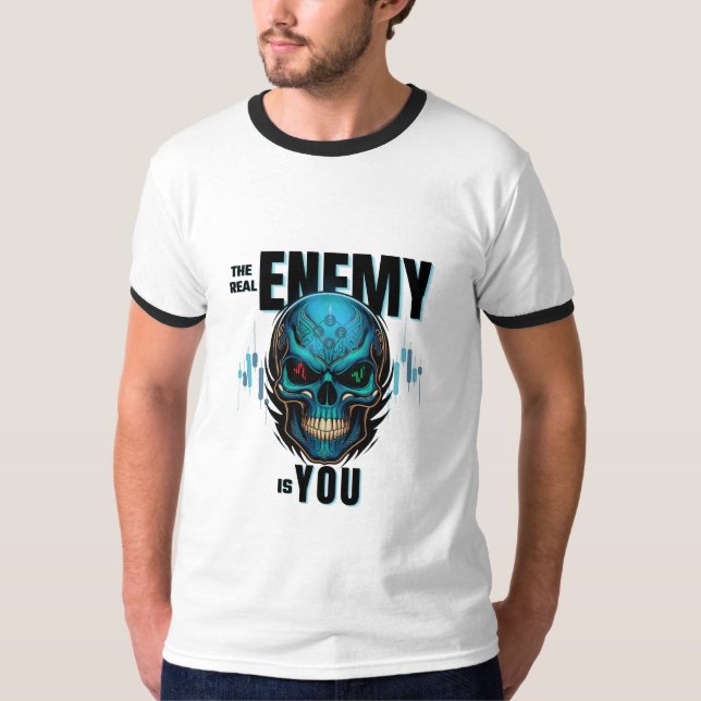 Camiseta The Real Enemy Is You – Skull (Frente)