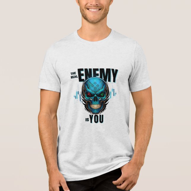 Camiseta The Real Enemy Is You – Skull (Frente)